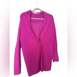 Uniqlo Magenta Rayon/Cashmere Blend Hooded Cardigan EUC